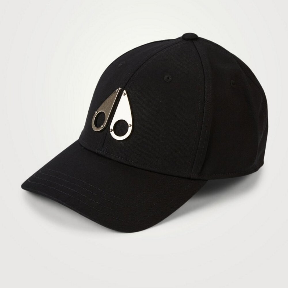 Moose Knuckles Logo Icon Cap, Black/Nickel Logo